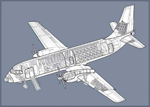 Укрупненная компоновочная схема самолета Ил-114